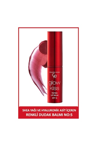 Golden Rose Glow Kiss Tinted Shea Yağı Hyaluronik Asit Ve Vitamin E İçeren Renkli Dudak Balmı 05 Cherry Juice