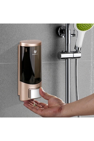 Springsun "duvar Tipi Manuel Sıvı Sabunluk - 500ml Şampuan & Duş Jeli Dispanseri" Şampanya Altın