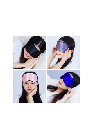 Pazarız Uyku Göz Bandı Maskesi Işık Önleyici Gözlük Maske Bant Eye Mask Pembe Puantiyeli