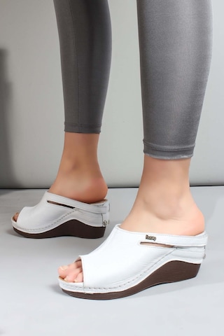Fast Step Hakiki Deri Kadın Dolgu Topuk Terlik 972za1001 001