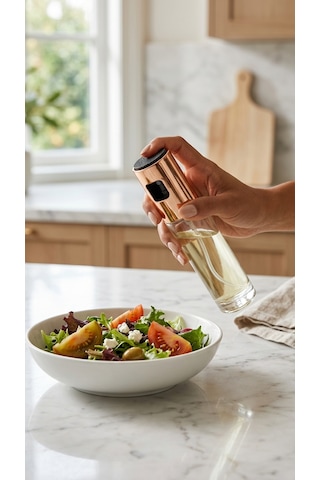 100 Ml Premium Cam Sprey Yağdanlık, Püskürtmeli Airfryer Yağlık-rose Çok Renkli