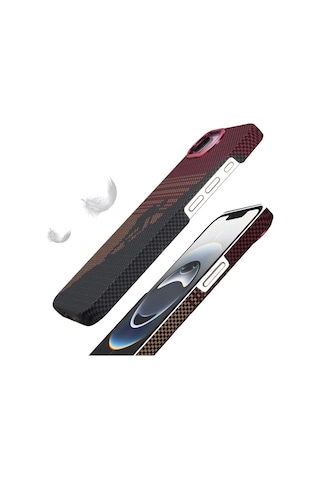 Apple Uyumlu iPhone 16e Kılıf Kevlar Desenli Karbon M-safe Magnetik Şarj Vega-msafe Yeşil