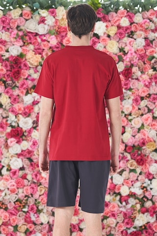 Remsa Erkek Şort Tshirt Pijama Takımı 25256 Kırmızı Kırmızı