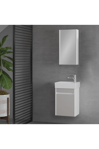 Denko Natalia 40 Cm Mdf Kül Gri Banyo Dolabı Takımı Gri