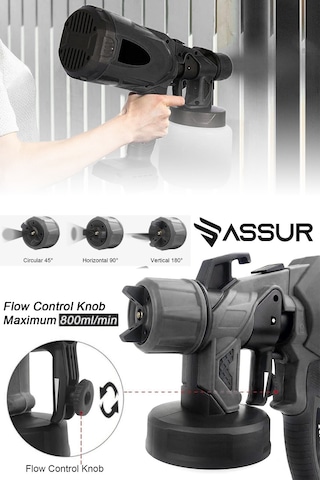 Assur ASR828 21V Çift Akü 300 MM Sprey Püskürtme Siyah