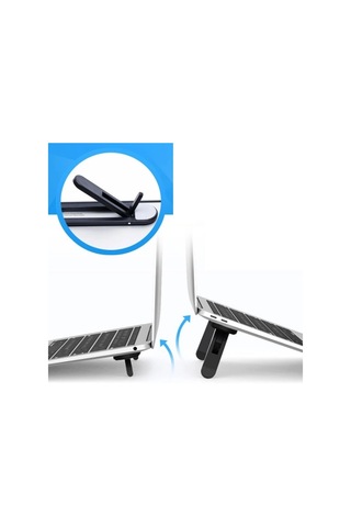 2 Kademeli Katlanabilir Ve Yapışkanlı Laptop Standı Siyah Bx40