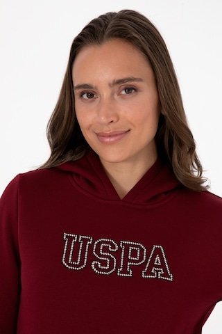 U.S. Polo Assn. Kadın Bordo Şardonlu Kapüşonlu Basic Sweatshirt 50313566-VR014