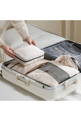 Springsun Turuncu Seyahat Sıkıştırılabilir Organizer Seti: Bagaj Giyim Bölücü Depolama Çantaları - Uzun Ömürlü Malzeme İle Mekan Tasarrufu Portakal