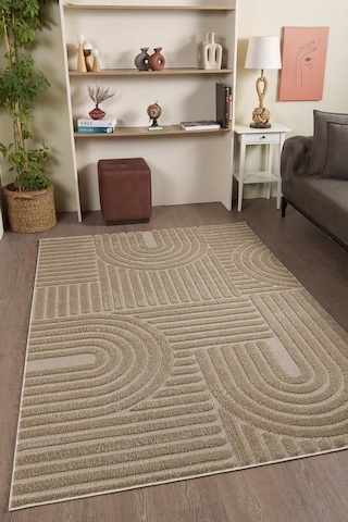 Mariesse Home Elit Bukleli Yumuşak Peluş Post Shaggy Çocuk Odası Oturma Odası Salon Mutfak Halısı Bej