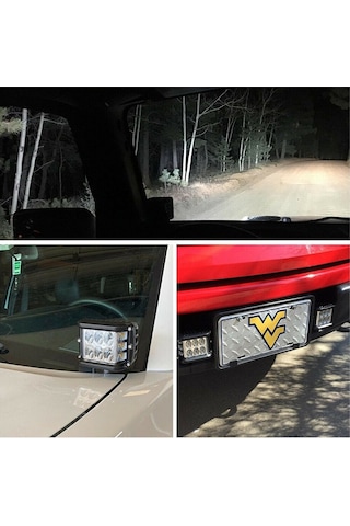 Beyaz Led Sarı Çakarlı Kare Off Road Sis Farı Çalışma Lambası 12 Led 10-30v 36w