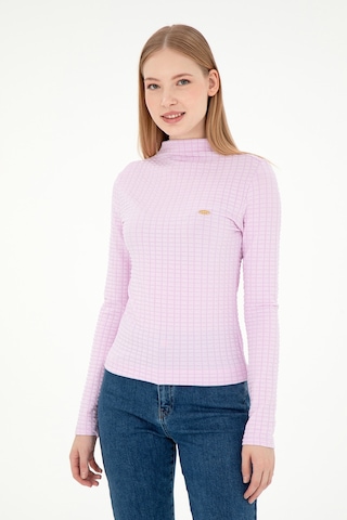 U.S. Polo Assn. Kadın Pembe Dik Yaka Sweatshırt 50292421-VR041