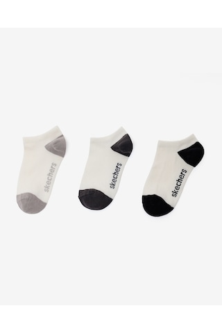 Skechers 3'lü Paket Colortips Bilekli Çorap Büyük Erkek Çocuk Beyaz Sk2520136-3474