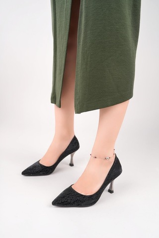 Nesilshoes Nesil Shoes Özma 6177 Siyah Topuklu Kadın Stiletto
