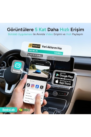 Hk40 Plus Araç İçi Kamera 4k, Dahili Gps, 5.8ghz Wi-fi