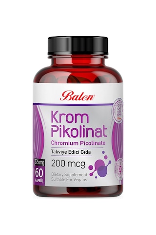 Balen Krom Pikolinat Kapsül 375 Mg 60 Kapsül X 2 Adet