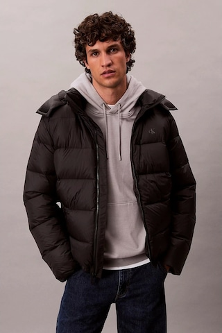 Calvin Klein Jeans Uzun Kollu Çıkarılabilir Kapüşonlu Şişme Erkek Mont Lv04rc518g-ub1 Siyah