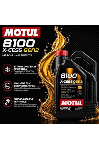 Motul 8100 X-cess Gen2 5w-40 5 Lt Motor Yağı