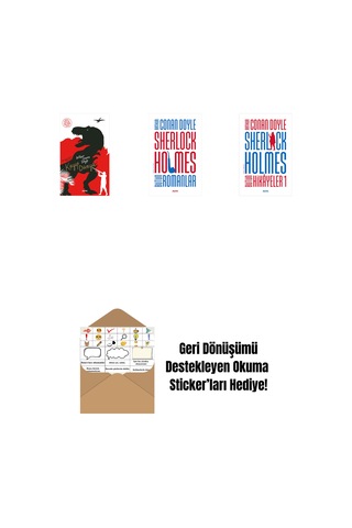 Kayıp Dünya + Sherlock Holmes - Bütün Romanlar Ciltli + Sherlock Holmes - Bütün Hikayeler 1 Ciltli + Okuma Sticker'ları