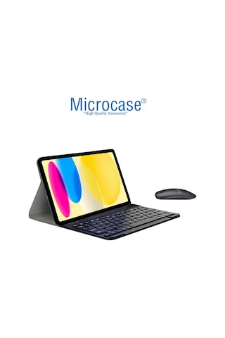 Apple Uyumlu iPad 10.Nesil 10.9 inch 2022 Bluetooth Klavye Mouse+Kılıf - BKK6