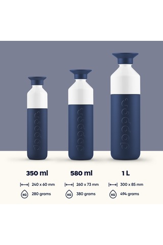 Dopper Insulated Yalıtımlı Termos Şişe 350 Ml - Dalga Mavisi Lacivert / Beyaz