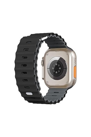 Apple Uyumlu Watch 42mm 44mm 45mm 49mm 1/2/3/4/5/6/se/7/8/ultra Akıllı Saat Ocean Kordon Ve Kayışı Koyu Gri