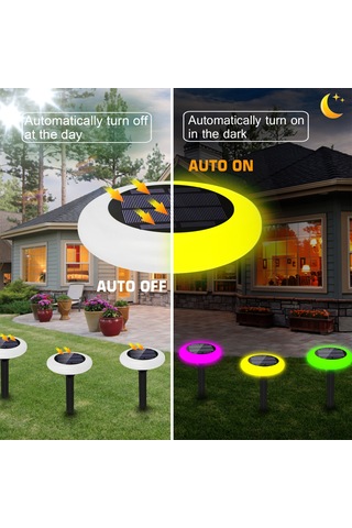 Suofeng 10 Led Renk Geçişli Bahçe Ve Çim Aydınlatma Lambası, Abs Plastik Gövde, 7 Renk Seçeneği