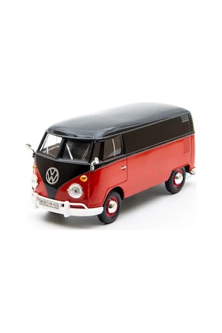 Motormax 1:24 Volkswagen Type 2 T1 Minibüs Model Araba - Kırmızı Siyah Metal Diecast Koleksiyon