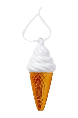 Ikea Vınterfınt Ağaç Süsü, Sarı-beyaz, 11.5 Cm, Dondurma