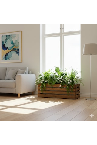 Masif Ahşap Dekorasyon Çiçeklik Saksılık 0 - 1 Kg