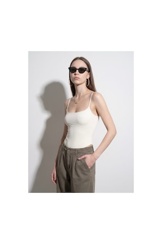 Dilvin 21216 Askılı Bodysuit-ekru-16503