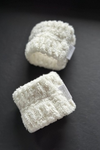 Welsoft Mikrofiber Bileklik Seti, Beyaz, 2'li Paket, Kadın Ve Erkek İçin, Makyaj Temizleme, Yüz Yıkama, Spor, Yoga Ve Spa Kullanımı Açık Sarı
