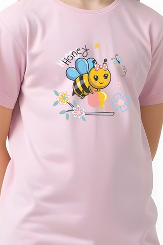 Fyk Kids Kız Çocuk Honey Baskılı Tişört Pembe
