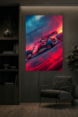 Formula 1 Motors Temalı Dekoratif Cam Tablo -21