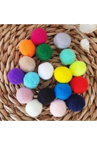 Tedar 12mm Renkli Karışık Yumuşak Ponpon Peluş 200 Adet Najmaddin (No:1) 8.5Cm X 10.5 Cm