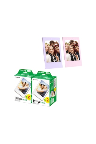 Instax Mini 40'lı Film Lila Ve Pembe 2 Fotoğraf Çerçevesi