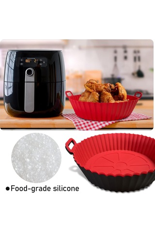 Hava Fritöz Silikon Tenceresi, Hava Fritöz Silikon Sepet Kasesi, Silikon Pişirme Tepsisi Tencereleri 3 İla 5 Qt