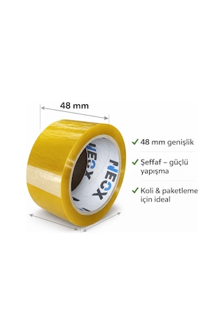 Şeffaf Koli Bandı 1 Adet 100 Metre Uzunluk 48 Mm Genişlik 1