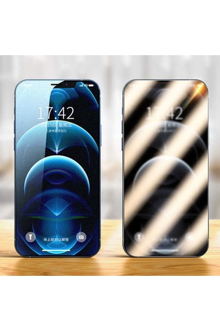 Apple Uyumlu iPhone 12 Mini Mat Privacy Hayalet Full Ekran Koruyucu Fit Siyah (538665406)