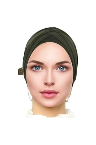 Üç Bantlı Bone Hazır Dış Bone Tesettür Hijap Haki. Çok Renkli