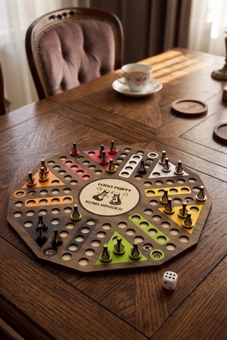 Ahşap Ludo Oyunu Kızma Birader - 6 Kişilik Premium Masa Oyunu