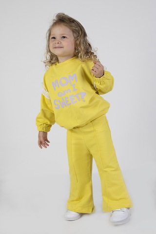 Kız Bebek&çocuk İki İplik Kumaş Orta Kalınlıkta İspanyol Pa.a Örme Basic Eşofman Takımı 001