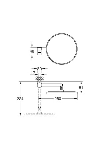 Grohe Selection Makyaj Aynası - 41077GL0 Sarı