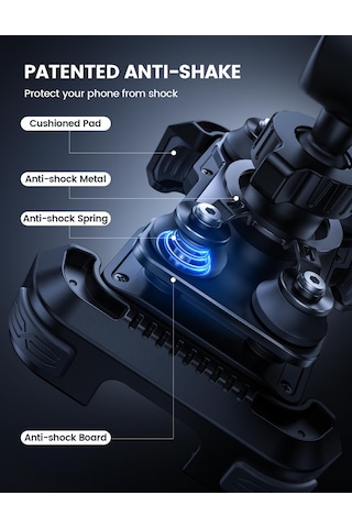 Lamicall Motosiklet İçin Telefon Tutucu Çift Titresim Engelleyici Ve Sarsinti Önleyici Bcsp01