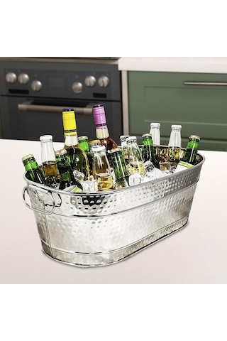 Flybuy Suntek Galvanizli Şarap Soğutma Buz Kovası, Şampanya Için, Partiler İçin, Kullanışlı Ve Dayanıklı Arjantin