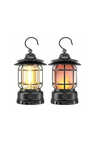 Kensun Yy-028 Retro Askılı Su Geçirmez Outdoor Kamp Işığı Siyah