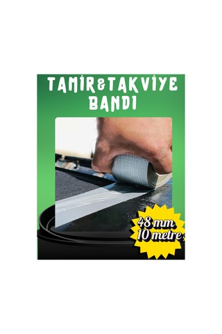 Gri Tamir Ve İzolasyon Bandı 48mm X 10 Metre - Su Geçirmez Güçlü Duct Tape Sızdırmazlık Bandı Tamir Takviye Bandı
