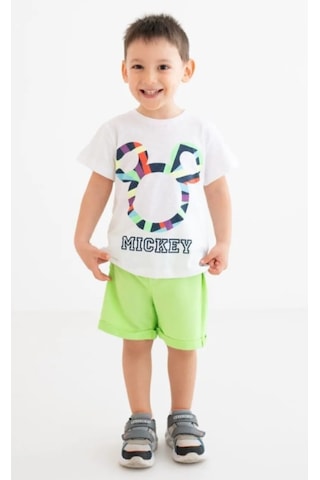 Mickey Mouse Lisanslı Erkek Çocuk Alt Üst Takım Mc17281 Beyaz