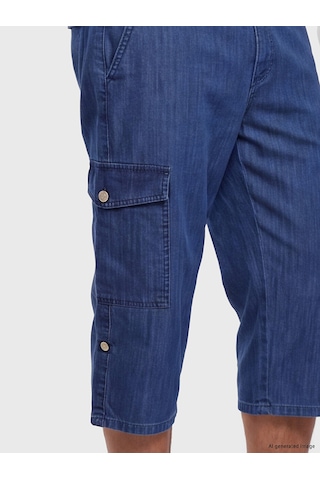 Lcw Jeans İndigo Regular Fit Erkek Kargo Jean Şort