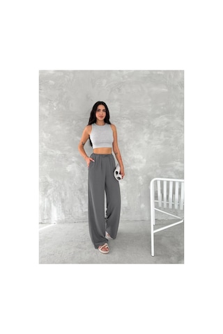 2As Kadın Ayrobin Oversize Kadın Pantolon - Füme