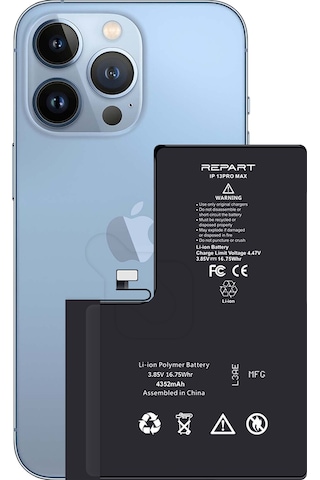 İphone 13 Pro Max Uyumlu Güçlendirilmiş Yüksek Kapasite Batarya - 4800 Mah